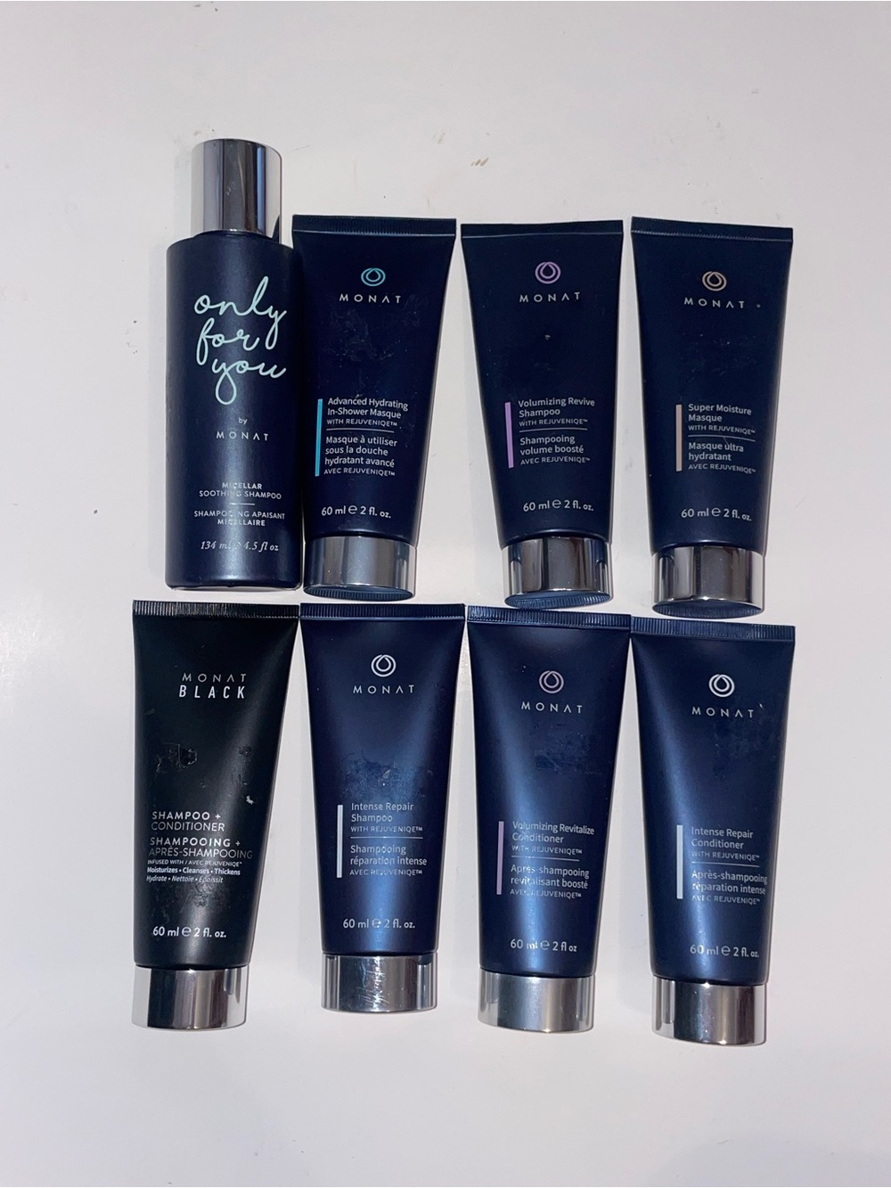 MONAT Deluxe Size Travel Hair Care Set - Bundle of 8